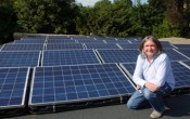PMC's Peter Thomas with solar panels at Holme Court